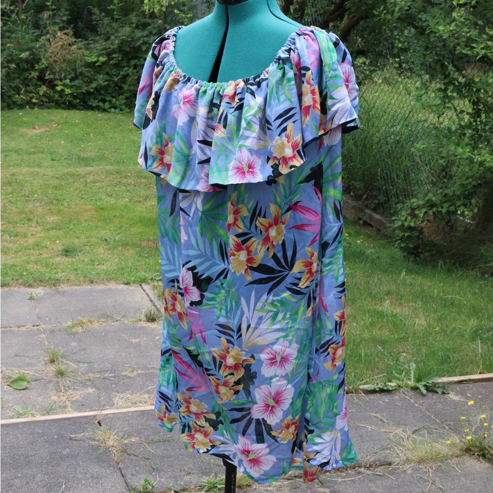 Handmade OffShoulder Tropical Dress